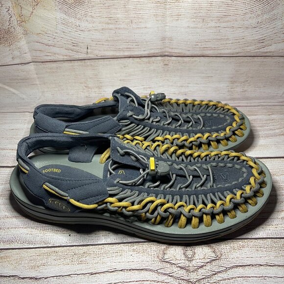Keen Uneek Bungee Cord Sandals Mens Size 11 Gray Water Shoes Slingback - Picture 1 of 7